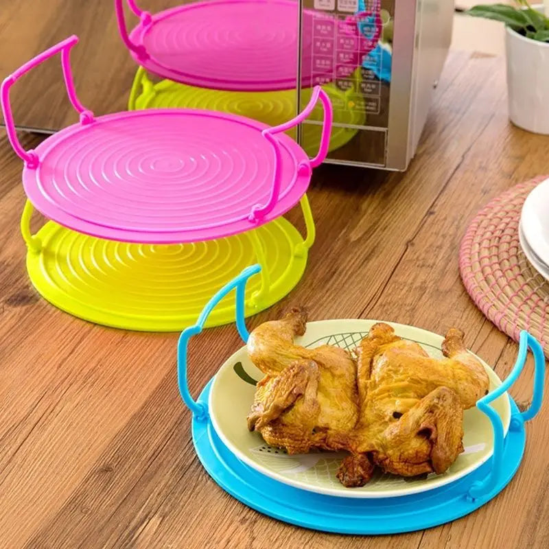 Bandeja dobrável para micro-ondas, bandeja em camadas para aquecimento de micro-ondas, material pp, suporte para forno de micro-ondas, bandeja para micro-ondas
